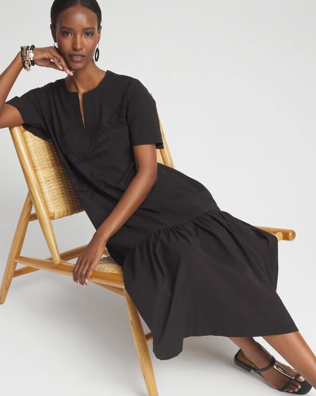 Poplin Embellished Dress - image 2